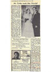1984-07-18 Marriage Diana Wardell to Richard Curley – Rod Ruth played