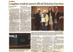 2013-03-28 Longtime resident named official Historian Emritus