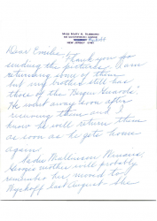 Letter to Pat Wardell from Mary Hubbard